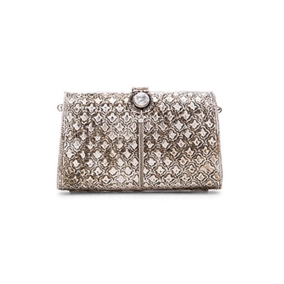 from st xavier ~ silver metal crossbody zara FSX clutch - Picture 2 of 9